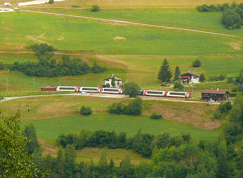 RhB - GLACIER-EXPRESS 911 von Davos Platz nach Zermatt am 17.07.2013 bei Alvneu mit E-Lok Ge 4//4 I 603 - Bp - Bp - Bp - WR - Ap - Ap