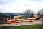 regionalzuge/307521/ab--tb-regionalzug-127-von AB / TB Regionalzug 127 von St.Gallen nach Trogen am 25.04.1993 bei Vögelinsegg mit Triebwagen BDe 4/8 21
