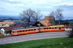 AB / TB Regionalzug 126 von Trogen nach St.Gallen am 25.04.1993 bei Vgelinsegg mit Triebwagen BDe 4/8 24  