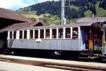 BC Museumsbahn - ex MOB C4 45 am 13.07.1996 in Rougemont - 3.Klasse Personenwagen 4-achsig mit 2 offenen Plattformen - Baujahr 1902 - SIG - Gewicht 9,80t - 48 Sitzplätze - LüP 11,30m -