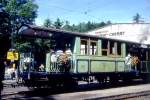 BC Museumsbahn - ex TN C4 121 am 31.05.1993 in Depot Chaulin - Tramanhänger 4-achsig mit 2 offenen Plattformen - Baujahr 1892 - Basel - Gewicht 7,40t - Sitzplätze 15 - LüP 9,10 -