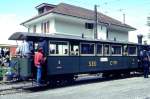 BC Museumsbahn - ex SEG C4 171 am 31.05.1993 in Chamby - 3.Klasse Personenwagen 4-achsig mit 2 offenen Plattformen - Baujahr 1891 - Herbrand/Kln - Gewicht 10,00t - Sitzpltze 46 - LP 11,30 -