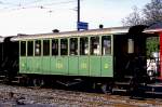 BC Museumsbahn - ex CEG C 230 am 19.05.1997 in Blonay - 3.Klasse Personenwagen 2-achsig mit 2 offenen Plattformen - Baujahr 1905 - SWS - Gewicht 8,00t - Sitzpltze 40 - LP 9,50 - Lebenslauf: ex SEG C