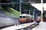 zuege/418298/blm---regionalzug-3747-von-gruetschalp BLM - Regionalzug 3747 von Grtschalp nach Mrren am 12.08.1994 Einfahrt Mrren mit BDe 4/4 21 - Lklp

