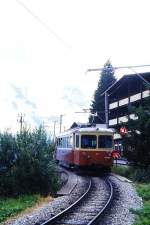 zuege/418558/blm---regionalzug-3751-von-gruetschalp BLM - Regionalzug 3751 von Grtschalp nach Mrren am 12.08.1994 kurz vor Mrren mit BDe 4/4 23
