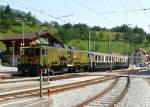MOB/TPF - Train to CHOCOLAT von Montreux nach Broc Fabriken am 10.07.2010 Einfahrt in Montbovon mit GDe 4/4 6003 - As 102 - Ars 101 - Ast 117 - Hinweis: nur 1. Klasse
