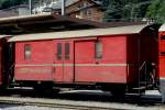 RhB - DZ 4037 II - Gepckwagen mit Postabteil am 31.08.1993 in St.Moritz - Baujahr 1911 - SWS - Fahrzeuggewicht 9,00t - Zuladung 10,00t - LP 10,69m - zulssige Geschwindigkeit 65 km/h.- 