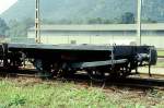 RhB - Lck 7823 am 26.08.1997 in Castione Arbedo - Schutzwagen (ehemals Langholztransportwagen) 2-achsig - Baujahr 1908 - Ringh - Fahrzeuggewicht 3,70t - Zuladung 10,00t - LP 3,70m -zulssige
