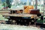 RhB - Lck 7824 am 24.08.1997 in Castione Arbedo - Schutzwagen (ehemals Langholztransportwagen) 2-achsig - Baujahr 1908 - Ringh - Fahrzeuggewicht 3,20t - Zuladung 10,00t - LP 3,70m -zulssige