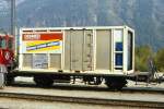 RhB - Ick 4511 II am 24.09.1989 in Samedan - Khlcontainerwagen 2-achsig mit 1 offenen Plattform- Baujahr 1931 - SIG - Fahrzeuggewicht 9,22t - Zuladung 10,00t - LP 8,57m - zulssige Geschwindigkeit