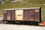 RhB - Gb 5014 am 21.08.1991 in Alp Grm - Gedeckter Gterwagen 2-achsig mit 1 offenen Plattform - Baujahr 1963 - JMR - Gewicht 7,54t - Ladegewicht 15,00t - LP 9,14m - zulssige Geschwindigkeit