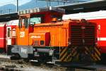 Lokomotiven/309986/rhb---gm-33-231-am RhB - Gm 3/3 231 am 13.07.2013 in Landquart - Rangier-Diesellok - bernahme 01.11.1975 - MOYSE3553/MTU - 295 KW - Gewicht 34,00t - LP 7,93m - zulssige Geschwindigkeit 55 km/h - Logo RhB in rtoromanisch.
