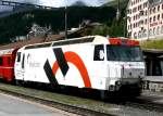 RhB - Ge 4/4 III 649  LAVIN  am 30.07.2010 in St.Moritz - Drehstrom-Universallokomotive - bernahme 05.12.1994 - SLM5636/ABB - 3200 KW - Gewicht 62,00t - LP 16,00m - zulssige Geschwindigkeit 100 km/h - 2=01.09.2006 - Logo RhB deutsch - Werbung: HOLCIM

