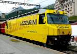 RhB - Ge 4/4 III 644  SAVOGNIN  am 28.08.1998 in St.Moritz - Drehstrom-Universallokomotive - bernahme 14.04.1994 - SLM5492/ABB - 3200 KW - Gewicht 62,00t - LP 16,00m - zulssige Geschwindigkeit 100 km/h - 2= 20.04.2004 1= 02.09.2009 - Logo RhB deutsch - Werbung: LAZZARINI
