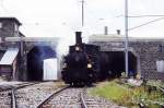 Lokomotiven/385949/rhb---g-34-1-am RhB - G 3/4 1 am 26.08.1995 in Ospizia Bernina - Dampflok RHTIA - Baujahr 1889 - SLM 577 - Gewicht 29,00t - 184 KW - LP 7,90m - zulssige Geschwindigkeit 45 km/h - =14.03.1989 - Mutation: ex LD G 3/4 1 - 1895 RhB - 1928a - 1947 reserviert VHS Luzern - 1970 BC - 1988 leihweise RhB - 1989 nach Jubilum RhB - Hinweis: Weltprmiere der Erstfahrt der Rhtia auf Ospizio Bernina, Ausfahrt der vorher versteckten Lok aus dem Depot

