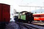 Lokomotiven/409672/rhb---g-45-107-am RhB - G 4/5 107 am 24.08.1995 in Landquart - Dampflok - Baujahr 1906 - SLM 1709 - Gewicht 68,00t - 590 KW - LüP 13,97m - zulässige Geschwindigkeit 45/30 km/h Tender voraus - ®=28.03.1991.
