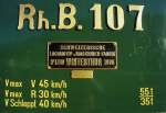 Lokomotiven/410110/rhb---g-45-107-am RhB - G 4/5 107 am 31.08.1997 in Disentis - Dampflok - Baujahr 1906 - SLM 1709 - Gewicht 68,00t - 590 KW - LP 13,97m - zulssige Geschwindigkeit 45/30 km/h Tender voraus - =28.03.1991. Anschriftenfeld
