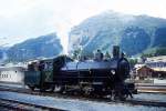 Lokomotiven/418695/rhb---g-45-108-am RhB - G 4/5 108 am 10.09.1994 in Samedan - Dampflok - Baujahr 1906 - SLM 1710 - in Betriebnahme 07.06.1906 - Gewicht 68,00t - 590 KW - LP 13,97m - zulssige Geschwindigkeit 45/30 km/h Tender voraus - =17.06.1991.
