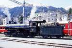 Lokomotiven/419387/rhb---g-45-108-am RhB - G 4/5 108 am 10.05.1998 in Davos Platz - Dampflok - Baujahr 1906 - SLM 1710 - in Betriebnahme 07.06.1906 - Gewicht 68,00t - 590 KW - LP 13,97m - zulssige Geschwindigkeit 45/30 km/h Tender voraus - =17.06.1991
