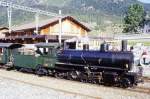 Lokomotiven/419408/rhb---g-45-108-am RhB - G 4/5 108 am 09.10.1999 in Zernez - Dampflok - Baujahr 1906 - SLM 1710 - in Betriebnahme 07.06.1906 - Gewicht 68,00t - 590 KW - LP 13,97m - zulssige Geschwindigkeit 45/30 km/h Tender voraus - =02.02.1999.
