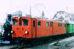 BC / exRhB - Ge 4/4 181 am 04.06.1990 in Blonay - Gleichstrom-Bernina-Lokomotive - Baujahr 1916 - BBC - Gewicht 42,60t - 636 KW - LP 13,90m - zulssige Geschwindigkeit 45 km/h - Anhngelast 100,00t