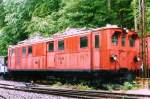 BC / exRhB - Ge 4/4 181 am 04.06.1990 in Depot Chaulin - Gleichstrom-Bernina-Lokomotive - Baujahr 1916 - BBC - Gewicht 42,60t - 636 KW - LP 13,90m - zulssige Geschwindigkeit 45 km/h - Anhngelast