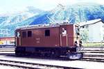 RhB - Ge 2/4 221 am 21.08.1991 in Samedan - Elektrische Umbaulokomotive - bernahme 06.04.1913 - SLM2306/BBC725 - 450 KW - Gewicht 30,00t - LP 8,70m - zulssige Geschwindigkeit 55 km/h -