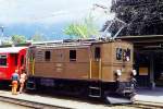RhB - Ge 2/4 222 am 12.06.1995 in Landquart - Elektrische Umbaulokomotive - bernahme 16.04.1913 - SLM2307/BBC726 - 450 KW - Gewicht 30,00t - LP 8,70m - zulssige Geschwindigkeit 55 km/h -