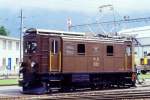RhB - Ge 2/4 222 am 12.06.1995 in Landquart - Elektrische Umbaulokomotive - bernahme 16.04.1913 - SLM2307/BBC726 - 450 KW - Gewicht 30,00t - LP 8,70m - zulssige Geschwindigkeit 55 km/h -