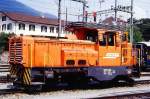 Lokomotiven/421083/rhb---gm-33-231-am RhB - Gm 3/3 231 am 19.08.1995 in Chur - Rangier-Diesellok - bernahme 01.11.1975 - MOYSE3553/MTU - 295 KW - Gewicht 34,00t - LP 7,93m - zulssige Geschwindigkeit 55 km/h - 3=19.12.1984 - 1=11.06.1993 - Logo nur RhB.
