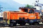 Lokomotiven/421376/rhb---gm-33-232-am RhB - Gm 3/3 232 am 11.05.1994 in Untervaz - Rangier-Diesellok - bernahme 01.02.1976 - MOYSE3554/MTU - 295 KW - Gewicht 34,00t - LP 7,93m - zulssige Geschwindigkeit 55 km/h - 3=30.03.1984 - 1=16.02.1993 - Logo nur RhB. Hinweis: genderter Anschriftenblock

