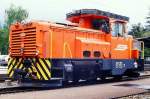 Lokomotiven/422092/rhb---gm-33-233-am RhB - Gm 3/3 233 am 15.05.1991 in Landquart - Rangier-Diesellok - bernahme 01.04.1976 - MOYSE3555/MTU - 295 KW - Gewicht 34,00t - LP 7,93m - zulssige Geschwindigkeit 55 km/h - 3=23.10.1985 - Logo nur RhB.
