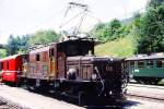 RhB - Ge 6/6 I 412 am 04.07.1999 in Filisur - Elektrische Streckenstangenlokomotive - bernahme 27.11.1925 - SLM3045/BBC2242/MFO - 940 KW - Gewicht 66,00t - LP 13,30m - zulssige Geschwindigkeit 55