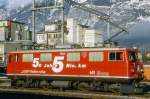 Lokomotiven/431846/rhb---ge-44-i-601 RhB - Ge 4/4 I 601 'ALBULA' am 26.02.2000 in Chur - STRECKEN-LOKOMOTIVE - bernahme 08.07.1947 - SLM3920/MFO/BBC - 1184 KW - Gewicht 48,00t - LP 12,10m - zulssige Geschwindigkeit 80 km/h - Logo RhB in rtoromanisch - 3=30.03.1989 - 2=13.04.1996 - 1=25.03.1999 - Eigen-Werbung: 50 Jahre 5 Mio. km - Abbruch 16.11.2010
