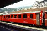 RhB - B 2429 am 26.08.1995 in St.Moritz - 2.Klasse Einheitspersonenwagen (Typ II) - bernahme 13.09.1979 - FFA/SWP - Fahrzeuggewicht 15,00t - Sitzpltze 52 - LP 18,50m - zulssige Geschwindigkeit 90