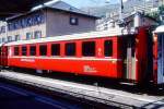 RhB - B 2448 am 31.08.1993 in St.Moritz - 2.Klasse Einheitspersonenwagen (Typ II) - bernahme 15.10.1980 - FFA/SWP - Fahrzeuggewicht 15,00t - Sitzpltze 52 - LP 18,50m - zulssige Geschwindigkeit 90