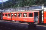 RhB - B 2460 am 30.08.1993 in Poschiavo - 2.Klasse verkrzter Einheitspersonenwagen (Typ II) fr Berninabahn  - Baujahr.1972 - FFA/SWP - Fahrzeuggewicht 12,00t - Sitzpltze 48 - LP 14,91m - zulssige