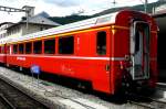 RhB - A 1281 am 30.07.2010 in St.Moritz - 1.Klasse Personenwagen - Einheitspersonenwagen Typ IV - bernahme 19.07.1993 - SWP - Fahrzeuggewicht 18,00t - Sitzpltze 36 - LP 18,50m - zulssige