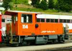 RhB - Tm 2/2 114 am 19.07.2013 in St.Moritz - Diesel-Rangier-Traktor - bernahme 03.05.2002 - Schma/Cummins - 336KW - Fahrzeuggewicht 24,00t - LP 7,50m - zulssige Geschwindigkeit