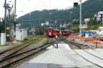 Gleisanlagen/358535/stmoritz-links-gleis-3-und-rechts St.Moritz links Gleis 3 und rechts Gleis 2 Umbauphase am 20.07.2014 Blick Richtung Westen. Gleis 1 und Postladegleis rechts ist bereits abgebrochen und Baustelle