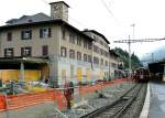 St. Moritz Gleis 2, Umbauphase am 20.07.2014, Gleis 1 Baustelle, Blick Richtung Osten