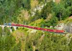 RhB - Regio-Express 1128 von St.Moritz nach Chur am 15.07.2013 kurz vor Schmittentobel-Viadukt mit E-Lok Ge 4/4 III 652 - B - B - A - A -A - B - B - B - D  