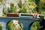 RhB - GLACIER-EXPRESS 911 von Davos Platz nach Zermatt am 15.07.2013 auf Landwasser-Viadukt mit E-Lok Ge 4//4 I 603 - Bp - Bp - Bp - WR - Ap - Ap  