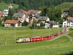 albulabahn-chur-stmoritz/329890/rhb---regioexpress-1121-von-chur RhB - Regioexpress 1121 von Chur nach St.Moritz am 28.07.2010 oberhalb Bergn mit Ge 4/4 II 611 - D - B - B - B - A - A  - B
