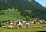 albulabahn-chur-stmoritz/329891/rhb---regioexpress-1121-von-chur RhB - Regioexpress 1121 von Chur nach St.Moritz am 28.07.2010 oberhalb Bergn mit Ge 4/4 II 611 - D - B - B - B - A - A  - B
