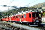 RhB - Regionalzug 1627 von St.Moritz nach Tirano am 13.10.2008 in St.Moritz mit ABe 4/4 II 44 + ABe 4/4 II 49 - B 2314 - B 2308 - B 2453 - B - A - BD - B - Hinweis: ABe 4/4 II 44 Abbruch am 15.12.2010