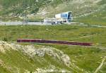 RhB - Regionalzug 1644 von Tirano nach St.Moritz am 14.07.2013 bei Lagalb mit Zweisystem-Triebwagen ABe 8/12 3504 (ABe 4/4 351.04 - Bi 356.04 - ABe 4/4 350.04) - BD 2473 - AB 1543 - B 541.05 - B 2458